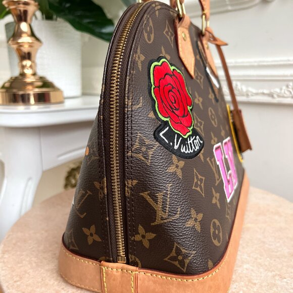 Authentic Louis Vuitton Alma Limited Edition Patches Monogram Canvas PM B0870 - Picture 9 of 16
